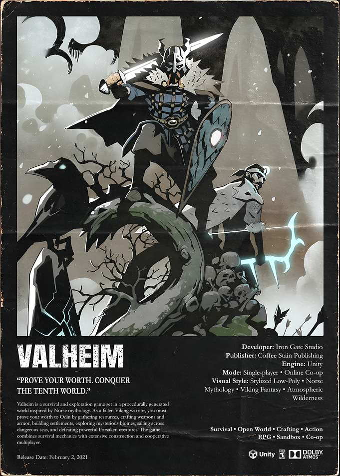 Valheim Video Game Promotional Poster