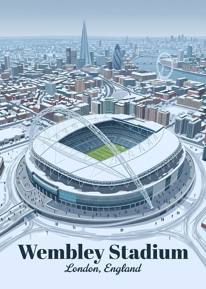 Wembley Stadium London Winter Poster