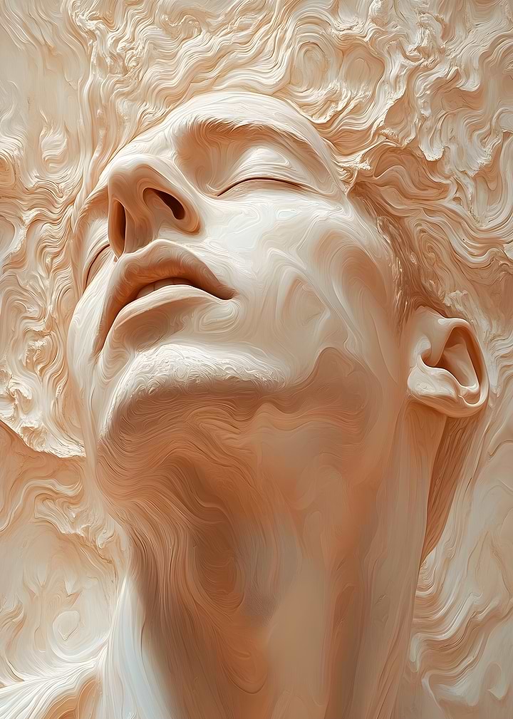 Surreal Marble Portrait of Serenity