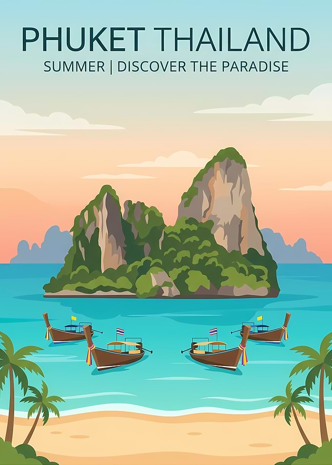 Phuket Thailand Travel Poster