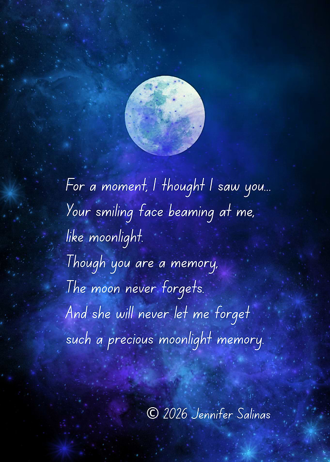 Moonlight Memory Inspirational Poem Art