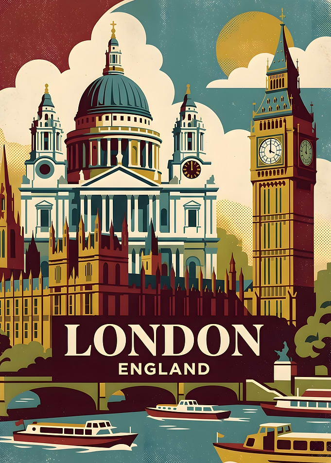 Vintage London Travel Poster
