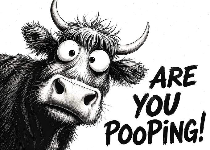 Funny Cow Asking Are You Pooping