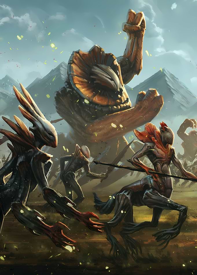 Alien Army Charging into Battle