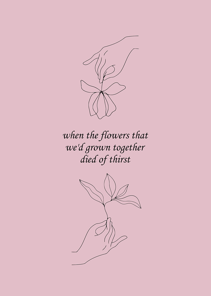 Minimalist Line Art Floral Quote Poster
