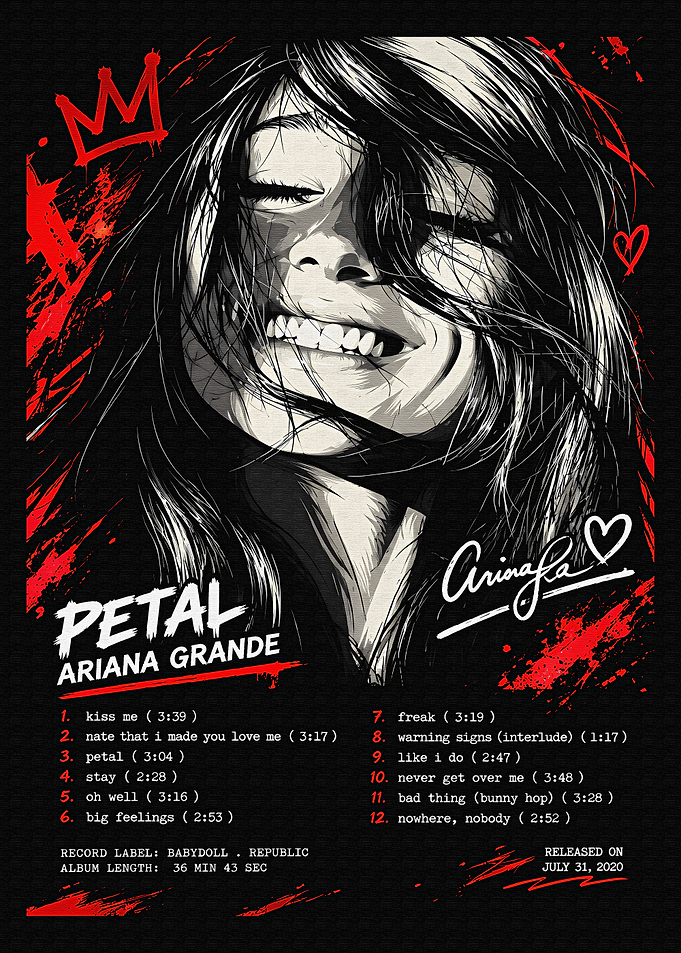 Ariana Grande Petal Album Art Poster