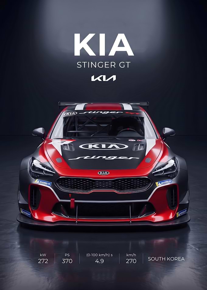 Kia Stinger GT Race Car Poster