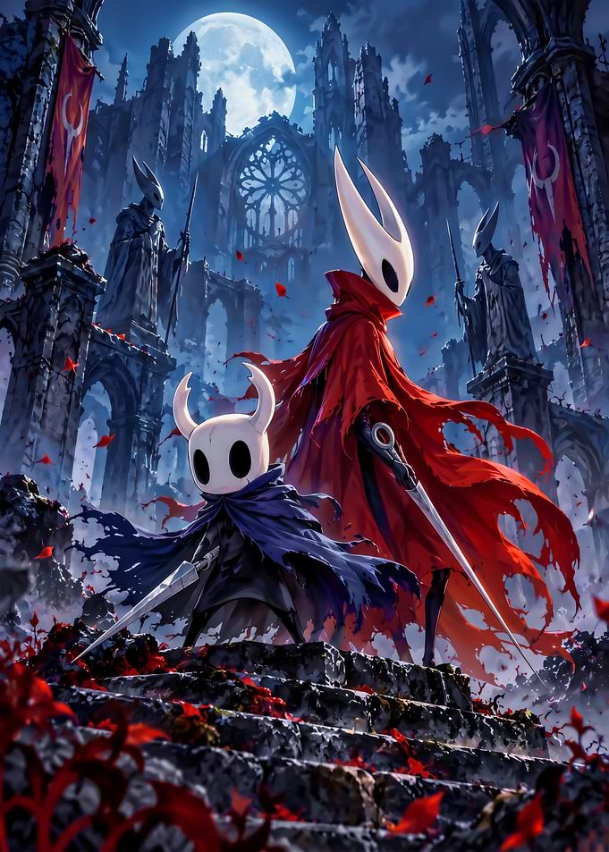 The Knight and Hornet Hollow Knight