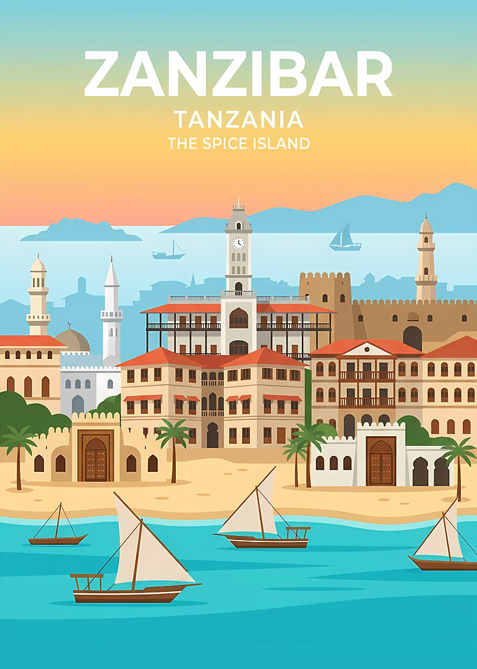 Zanzibar Tanzania Travel Poster