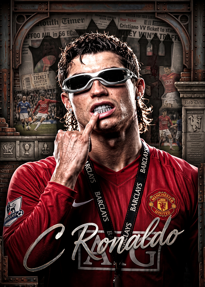 Cristiano Ronaldo Manchester United Poster