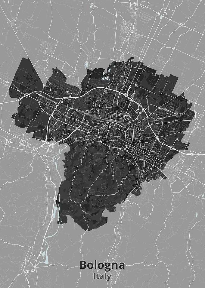 Bologna Italy City Map Poster