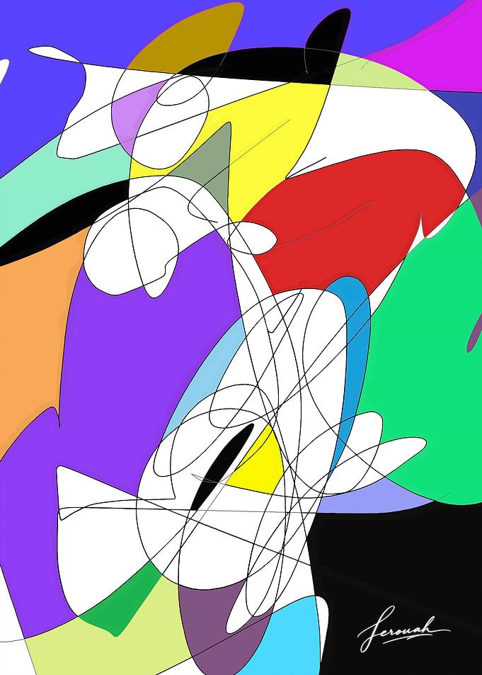 Vibrant Abstract Scribble Composition