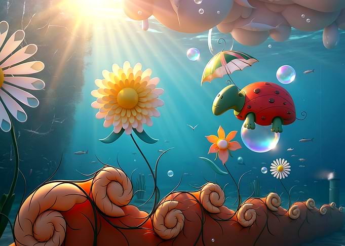 Underwater flying turtle