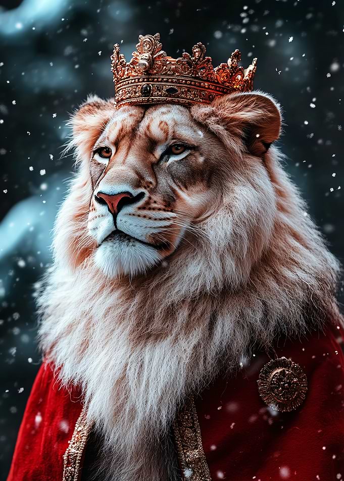Majestic Lion King in Winter