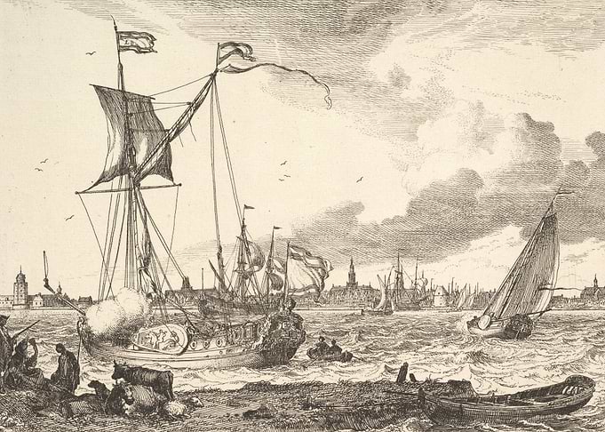 Ludolf Bakhuizen: Harbor Scene