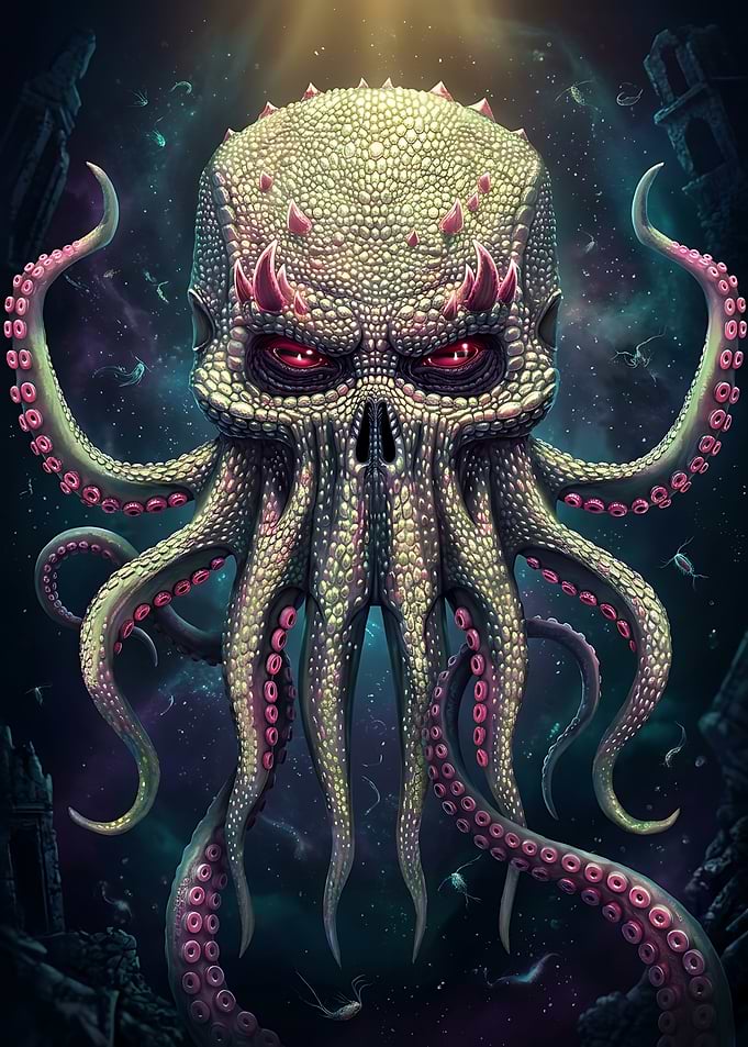 Cthulhu Mythos Skull Tentacle Monster