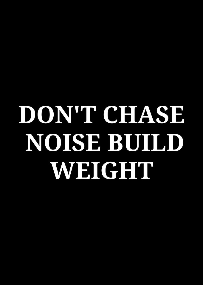Don't Chase Noise Build Weight Quote