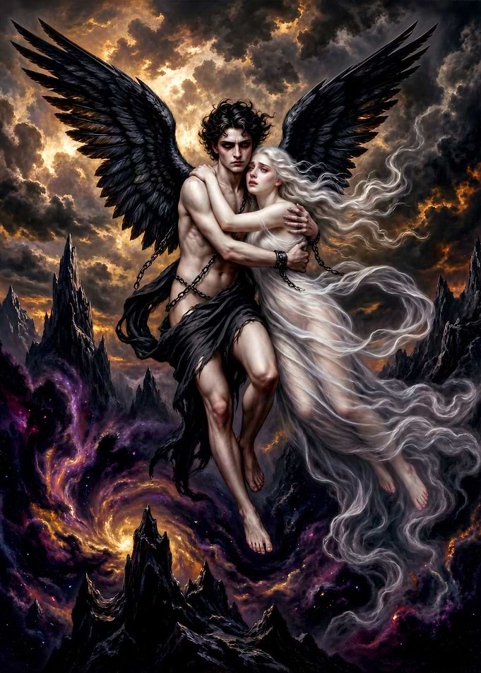 Fallen Angel and Spirit Embrace
