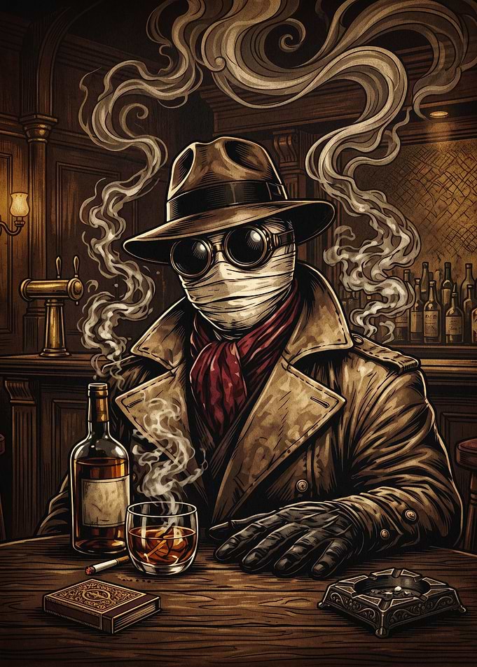 Invisible Man Saloon Retro Poster