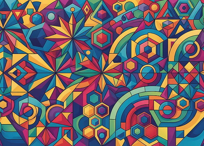 Vibrant Geometric Abstract Mosaic Pattern