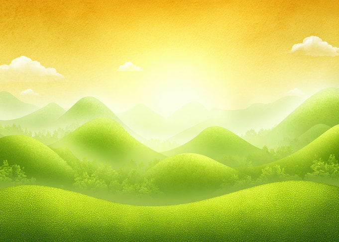 Rolling Green Hills at Sunrise