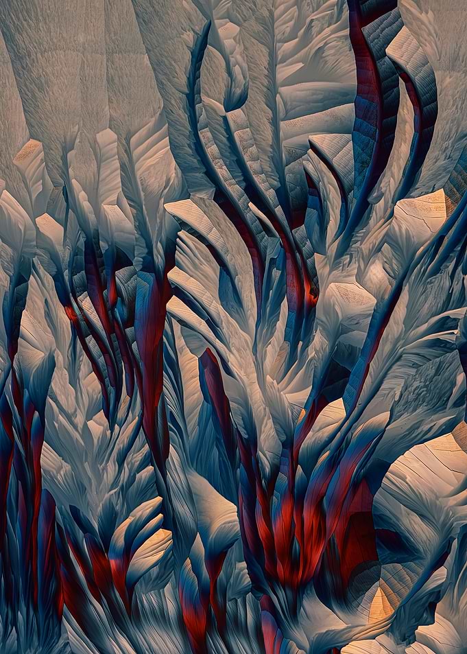 Abstract Microscopic Crystal Growth Pattern