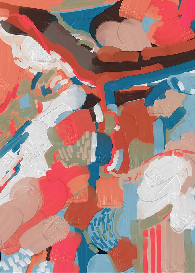 Vibrant Abstract Brushstroke Composition