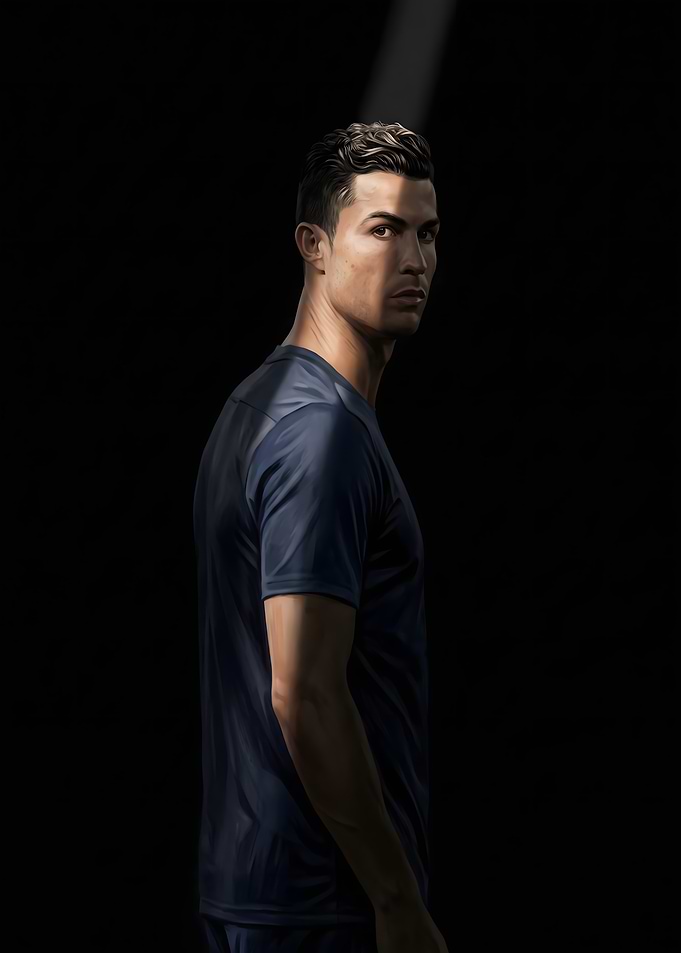 Cristiano Ronaldo Portrait in Spotlight
