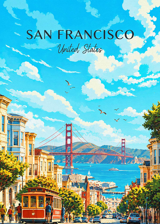 San Francisco Golden Gate Travel Poster
