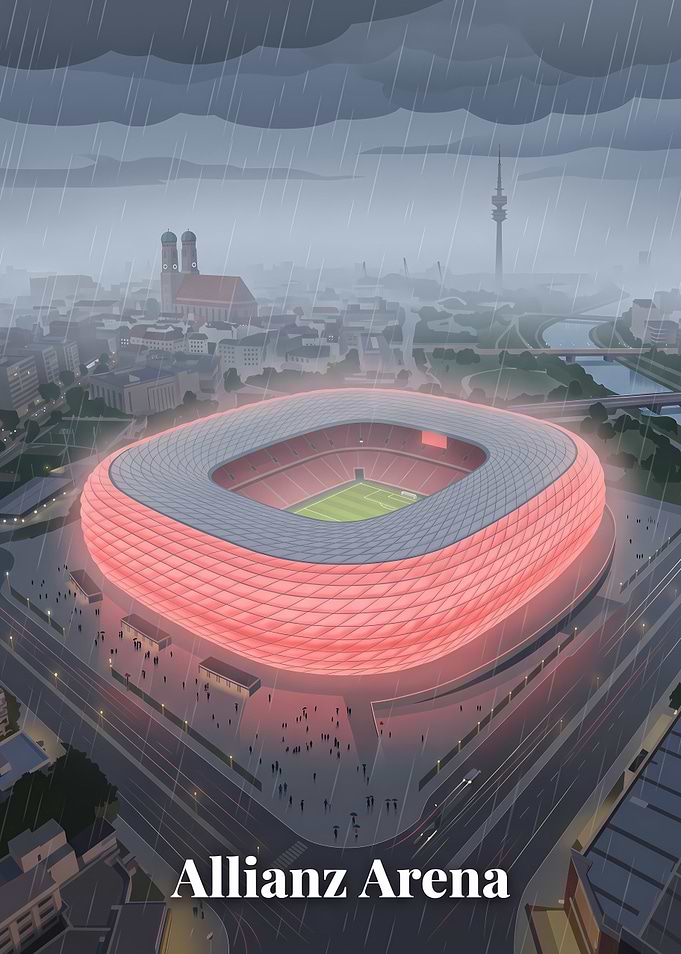 Allianz Arena Munich in the Rain