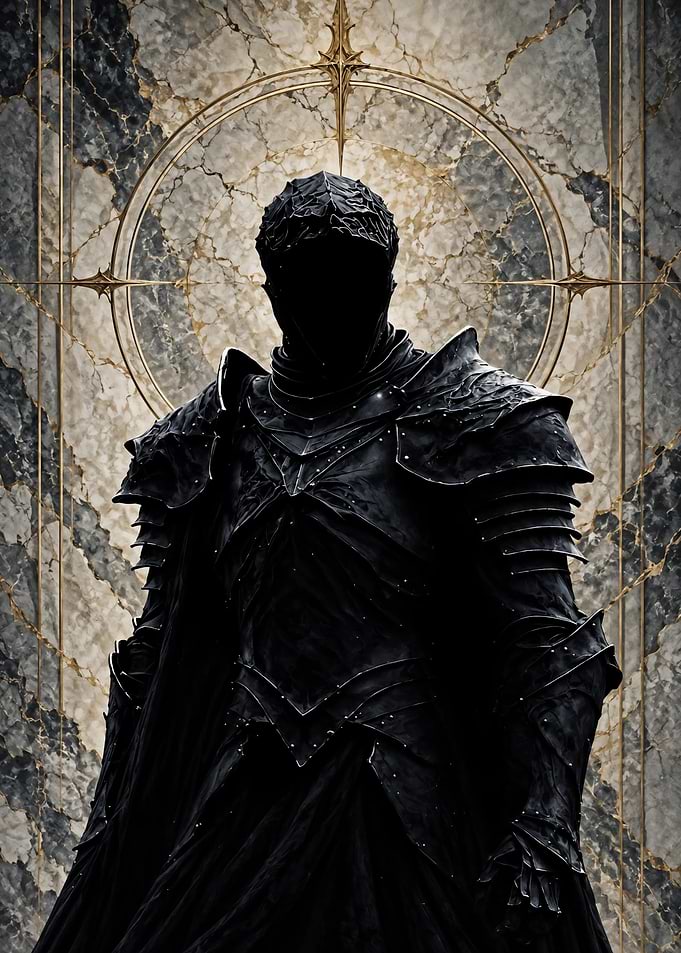 Obsidian Knight with Golden Halo