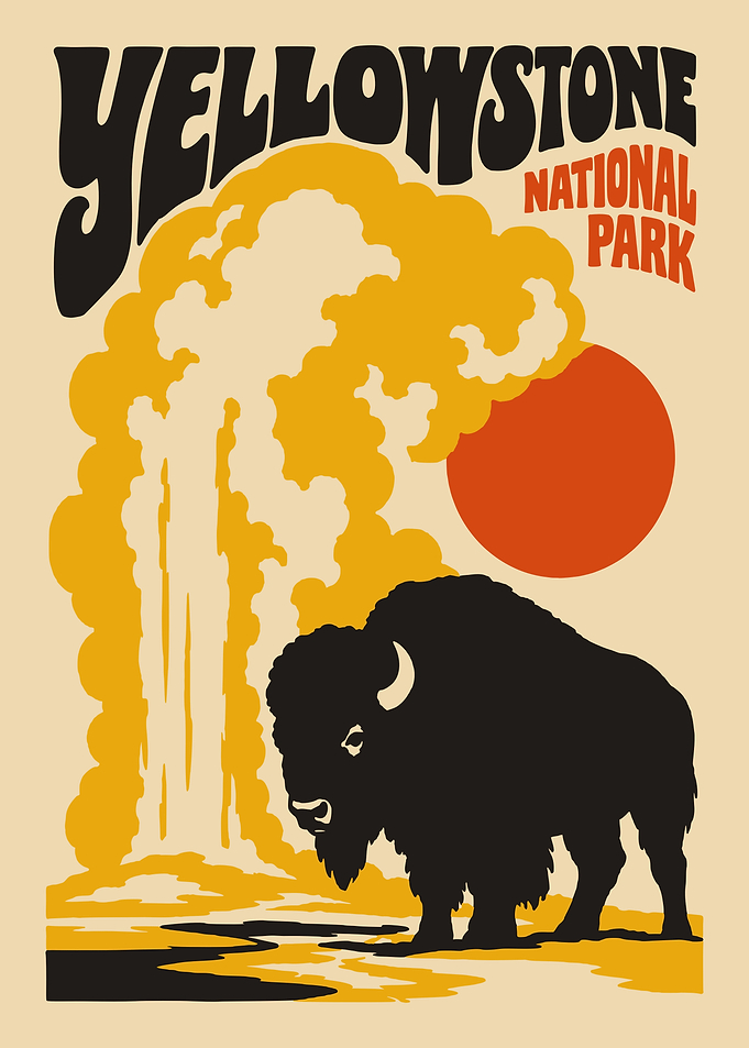 Yellowstone National Park Vintage Poster