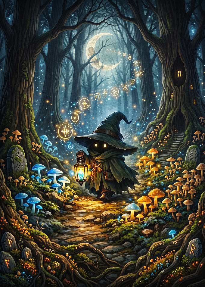 Magical Wizard Forest Fantasy Art