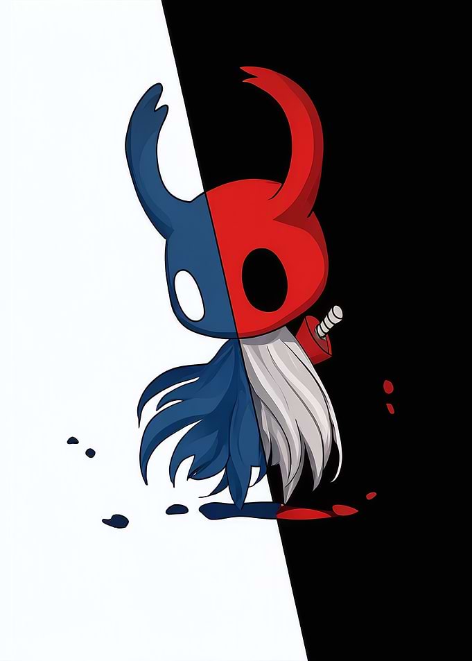 Split Color Hollow Knight Fan Art