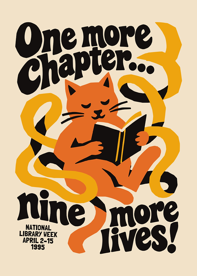 One More Chapter Cat Poster