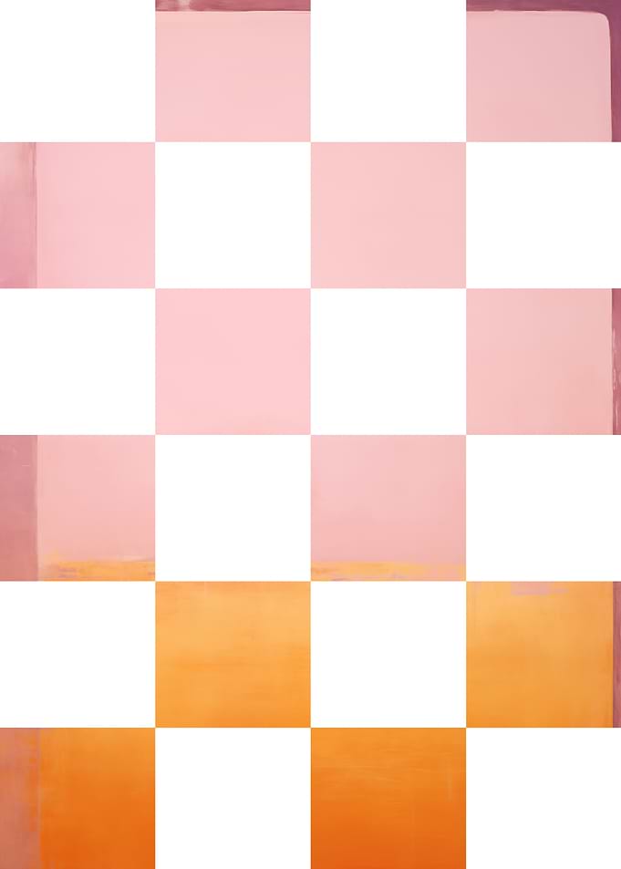 Abstract Pink and Orange Checkerboard Pattern