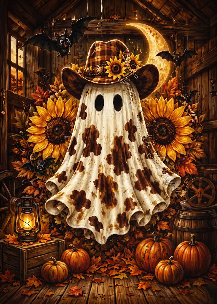 Cowgirl Ghost Autumn Sunflower Post