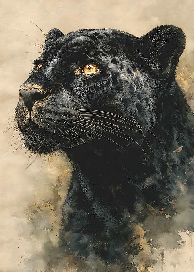 Majestic Black Panther Portrait