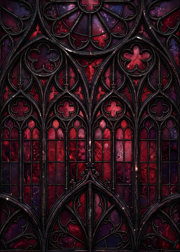 Gothic Stained Glass Cosmic Window