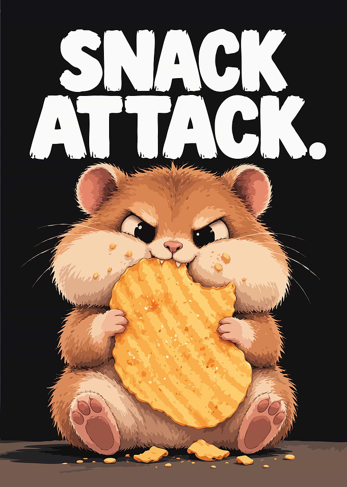 Cute Hamster Eating Potato Chip