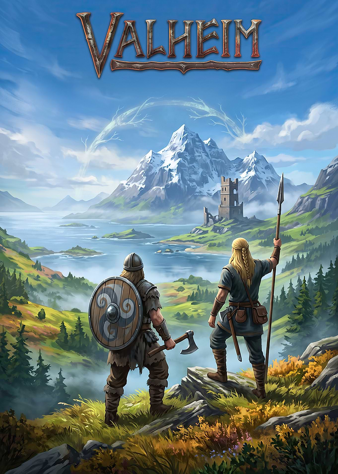 Valheim Viking Adventure Game Poster