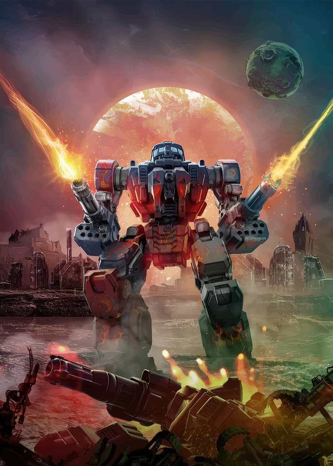 BattleTech Mech Warrior Combat Scene