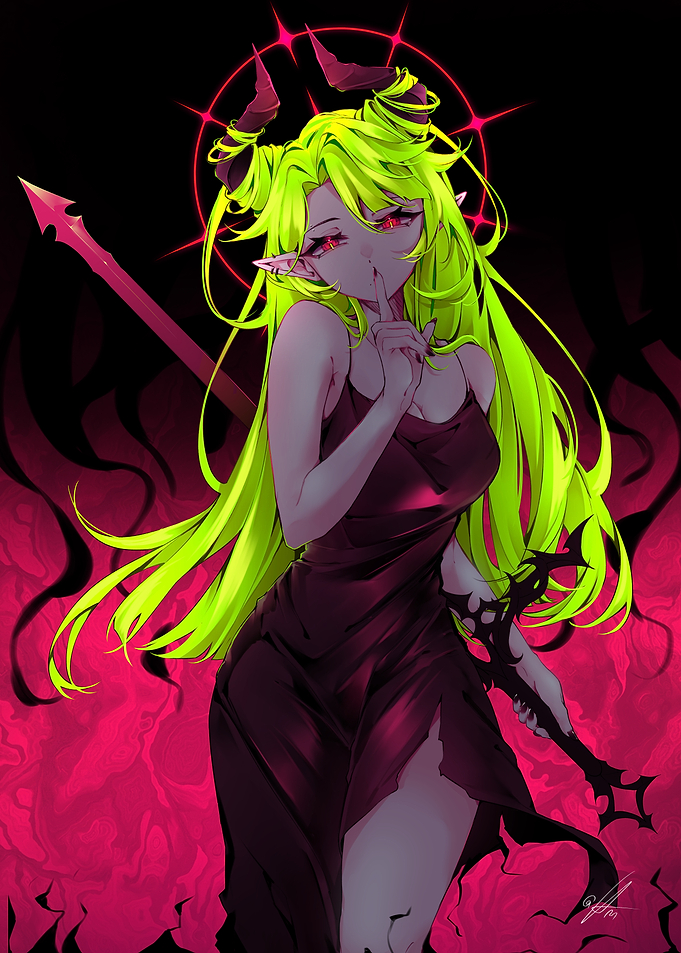 Neon Demon Girl with sword