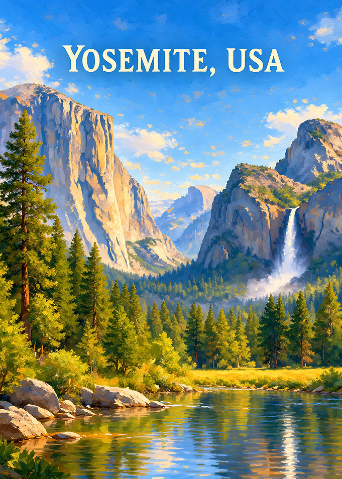 Yosemite National Park Travel Poster