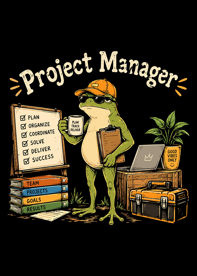 Project Manager Frog Illustration