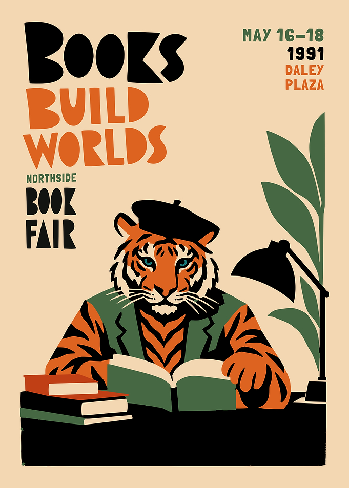 Books Build Worlds Tiger Poster