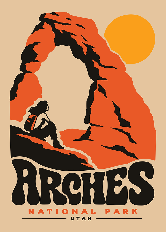 Arches National Park Retro Poster