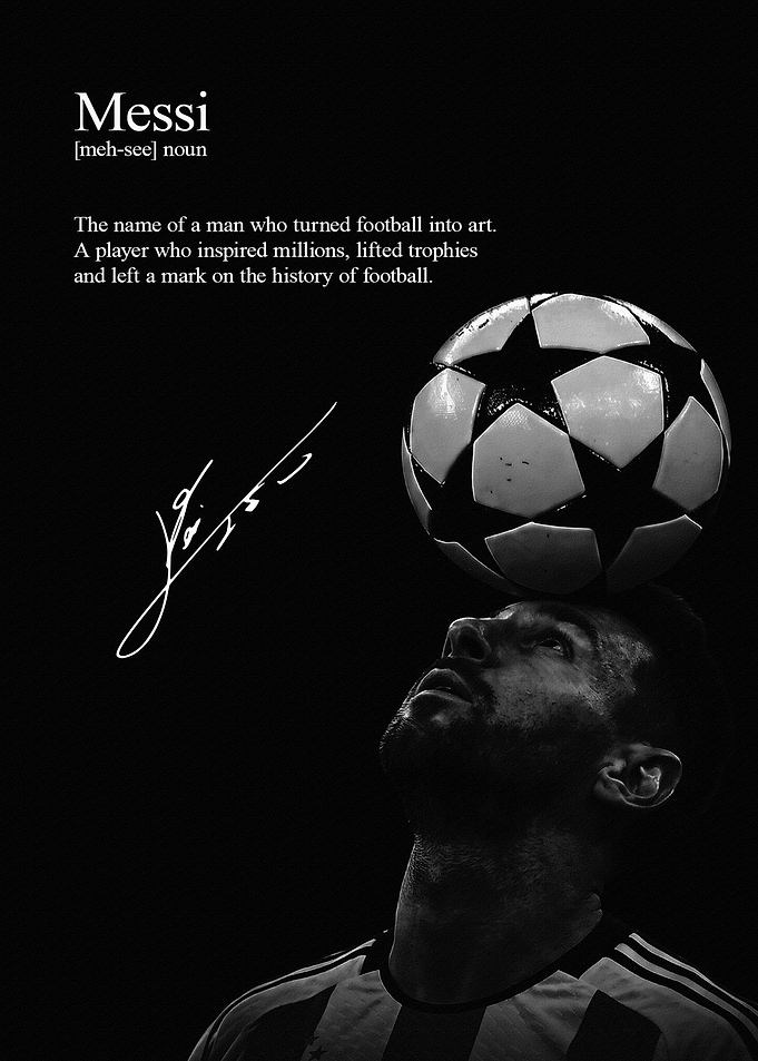 Lionel Messi Inspirational Football Poster