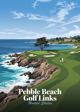 Pebble Beach Golf Links Travel Poster