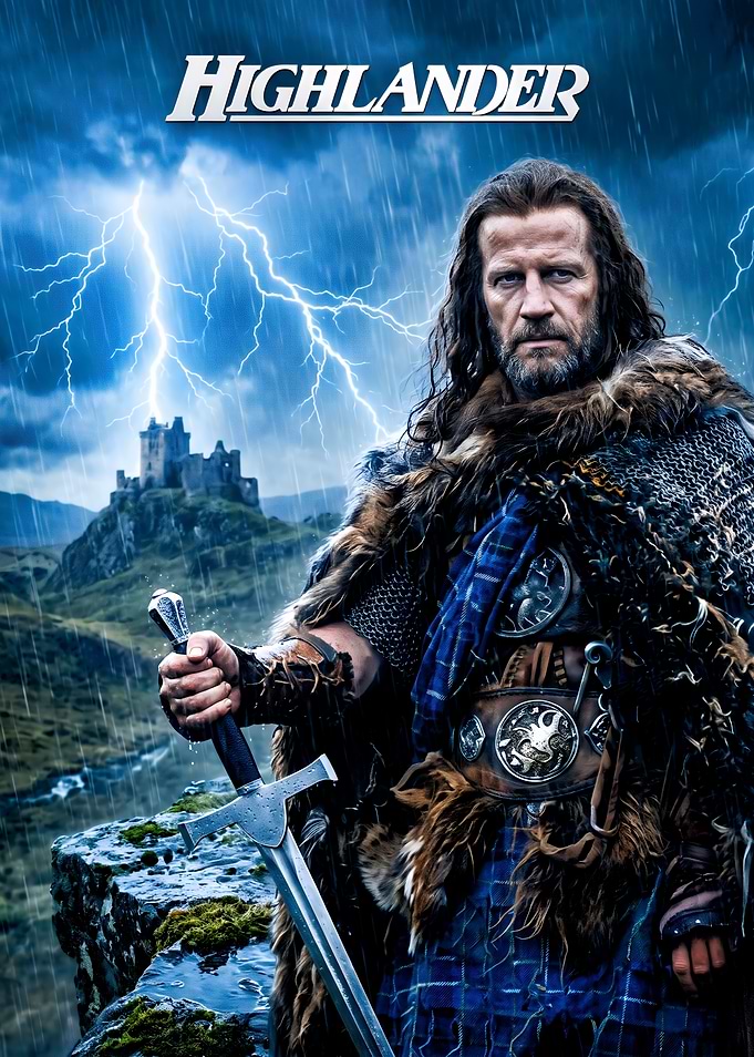 Highlander Movie Poster with Connor MacLeod